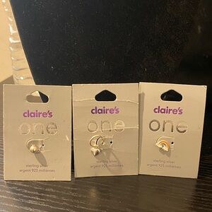 3 Claire's ONE Bundle - 925 Sterling Silver Earrings